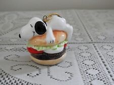 Rare Vintage 1966 Snoopy Hanging Hamburger Christmas Ornament picture