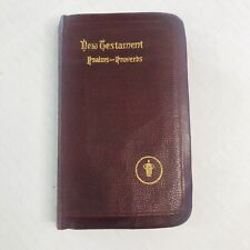 vintage 1943 pocket bible new testament psalms-proverbs burgundy picture