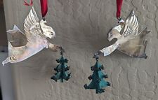 STERLING SILVER SET OF 2 ANGEL CHRISTMAS ORNAMENT BY EMILIA CASTILLO - Turquoise picture