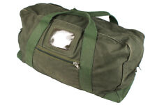 Vintage 70s British Military Surplus Holdall Bag Zip Close Canvas Olive Green picture