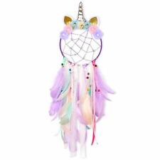 Unicorn Dream Catcher Purple Flower Feather Pendant Wall Hanging for Car Home picture