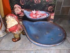 KIRKLAND'S Potter's Garden II SANTA CLAUS Candy Dish BOWL with Box picture