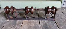 Old Antique Electric 3 Insulator Metal Fixture Steampunk picture
