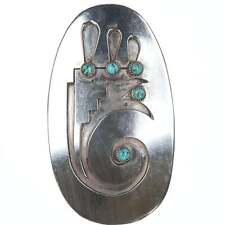 Larger Vintage Overlay style Sterling and turquoise pendant picture