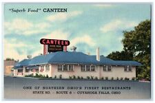 c1940 Superb Food Canteen Finest Restaurants State Cuyahoga Falls Ohio Postcard picture