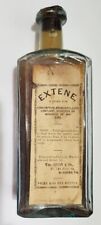 Antique Extene Cure for Consumption, RARE Aqua Blue Paper Label Cork Top Bottle picture