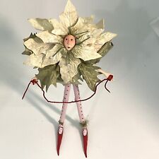 Krinkles Dept. 56 Patience Brewster Christmas Cream Poinsettia Fairy Figure 13” picture