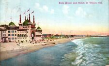Postcard - Bath House and Beach, Venice, California Posted 1914    1839 picture