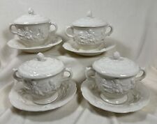 4-Vtg 1930s Von Schierholz Capri Cherub Porcelain German Cream Soup Cups RARE picture