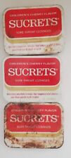 Lot of 3 Vintage Sucrets Lozenges Advertising Metal Tin Boxes Red White picture