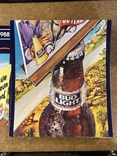 1987 1988 Bud Light Beer Calendar w/ Spuds Mackenzie 9”x48” Case Fresh Brand New picture