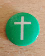 Badge Sunday School Vintage Green with Cross picture