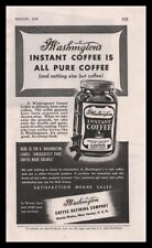 1940 Washington Co. Morris Plains New Jersey Instant Coffee Can Vintage Print Ad picture