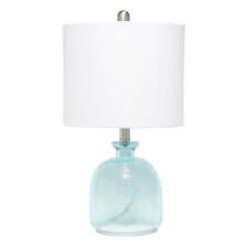 Elegant Designs Modern Textured Glass Table Lamp - Clear Blue picture