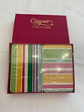Vintage Caspari Playing Cards factory sealed 2 deck pack stripes multicolor PC73 picture
