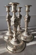 1870 SIGNED SET: 4 ENGLISH VICTORIAN R & S GARRARD STERLING SILVER CANDLESTICKS picture