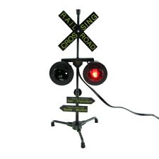 Railroad Crossing Signal Flashing Red Lights Desk Lamp RR Xing Train Sign Light picture