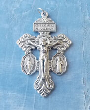 3-Way Pardon Crucifix with attached St Benedict & Miraculous Medals 2 1/4