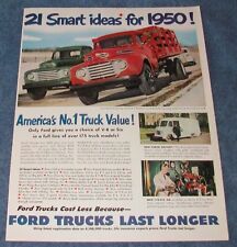 1950 Ford F-1 F-5 F-7 Vintage Truck Ad 