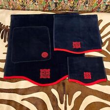70’s 80’s Vintage Utica Embroidered Oriental Asian Bath Towel Set French Terry picture