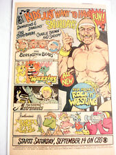 1985 CBS Saturday Morning Cartoons Ad Hulk Hogan, Muppets, Berenstain Bears picture