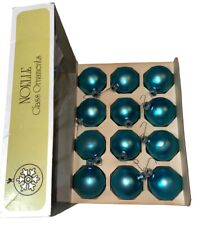 Noelle VTG Mercury Glass Light Blue Christmas Tree Ornaments USA Balls 2 1/4” picture