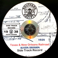 Texas & New Orleans T&NO 1938 Austin Division Side Track Record Pages on DVD picture