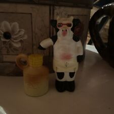 Vandor Ceramic Upright Spotted Cow  And Jug Salt Or Pepper Shakers picture