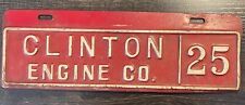 Clinton Md Fire Department License Plate Town Tag Topper Engine Co 25 FD VTG Red picture
