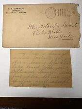 Antique 1911 Letter EH HAYWARD Ballston Spa NY B78 picture
