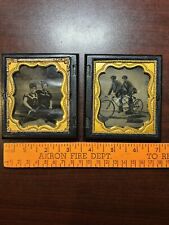 Tin Type Photos 1/6 Plate Sisters And Brothers On A Bike Grapevine Case picture
