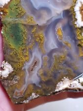 Rare Ggeen San Carlos Canyon Plume Lace Banded Agate 349g Ojo Laguna Mexico picture
