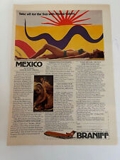 Vintage 1976 Braniff International Print Ad Mexico Flying Colors picture