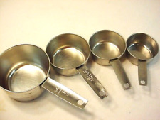 Vtg 4 Pc. Foley Stainless Steel Measuring Cup Set 1/4 to 1 Cups  Baking FreeShip picture