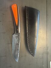 Harley Davidson. Hand Crafted Knife With The Case  Damascus From Timing Chain picture
