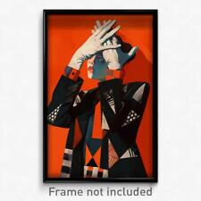 Art Poster - Man Feeling Astonished Wearing Idealistic Print Gloves (Print) picture