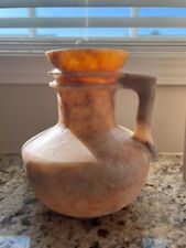 Museum Replica Beautiful Egyptian Hand Carved Alabaster Vase (8 x 8 Inches) picture