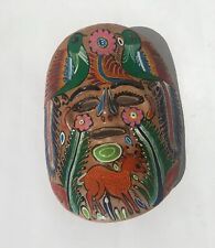 Vintage Hand Painted Pottery Wall Mask Clay Pottery Wall Decor picture