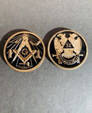 Working tools 2 inches 32nd degree mason set of two small emblems  golden&black picture