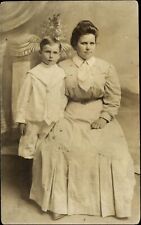 RPPC Victorian mother and son?~ MRS. BOB JACKSON & CHESTER~ 1904-20s postcard picture