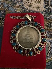 Vintage Turquoise? & Bicentennial Kennedy Half Dollar Coin Necklace picture