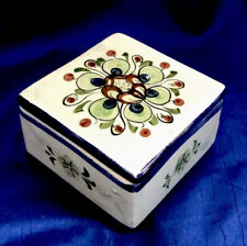 Tonala Mexican Art Pottery Trinket Box Signed “CAT” Vintage picture