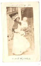 November 11 ,1923 Jimmy Hoy,Jr White Baby Black  Nanny Bonnet Shawl Long Dress picture