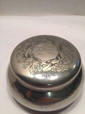 Vtg 80s Pewter Kirk Stief Trinket Vanity Box Lily Of The Valley May Engraved picture