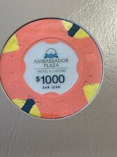 $1000 Ambassador Plaza San Juan Puerto Rico Casino Chip ***RARE*** picture