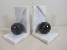 Pair of Vintage Modernist Mid Century Alabaster Bookends with Ball picture