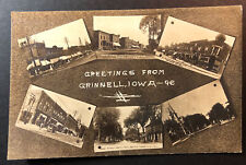 Greetings from Grinnell Iowa RPPC multi-view street scenes Sterling LL Cook picture