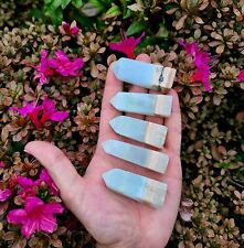 50mm Small Caribbean Calcite Tower-Calcite Crystal Obelisk -Blue Aragonite Point picture