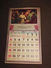 VINTAGE 1937 FIRST DUTCH REFORMED CHURCH LAWYERSVILLE NY   WALL CALENDAR picture