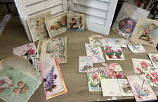 LOT of Vintage mostly 1950s Baby Shower Wedding Greeting Cards Scrapbooking Used picture